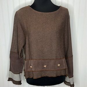 Oversized Boat Neck Sheer Sweater Size Large